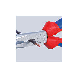 KNIPEX Flachrundzange mit Schneide verchromt 200 mm-1