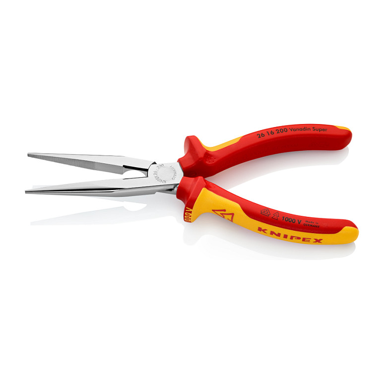 KNIPEX Flachrundzange mit Schneide verchromt 200 mm-3