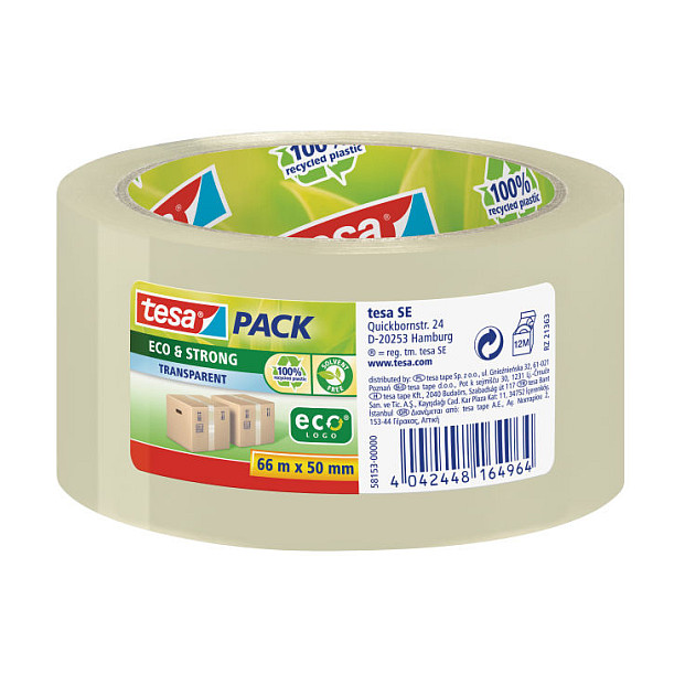 Ljepljiva traka TESA tesapack Eco & Strong (50 mm x 66 m) prozirna