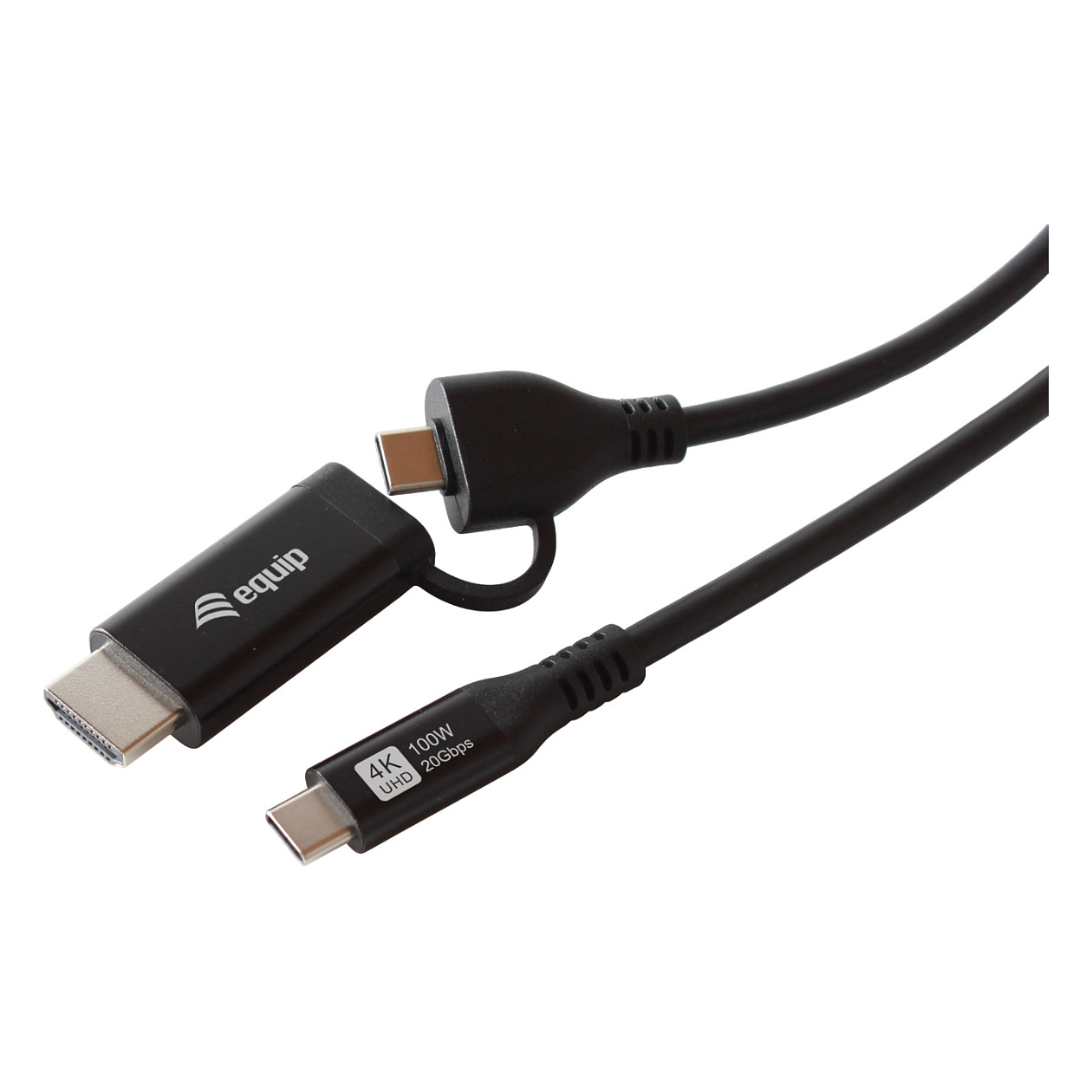 Equip Adapter USB-C->USB-C+HDMI PD100W 4K/ 60Hz 1.00m Alu.
