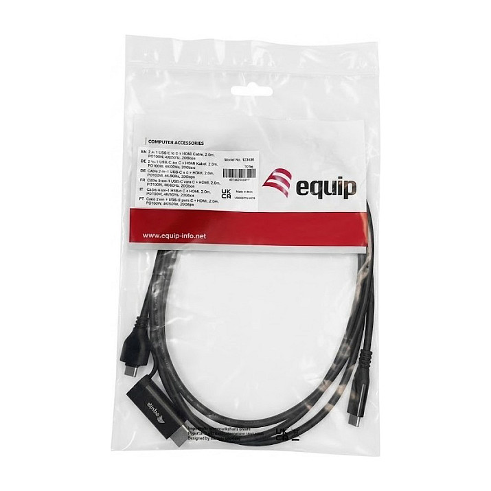 Equip Adapter USB-C->USB-C+HDMI PD100W 4K/ 60Hz 2.00m Alu.-9