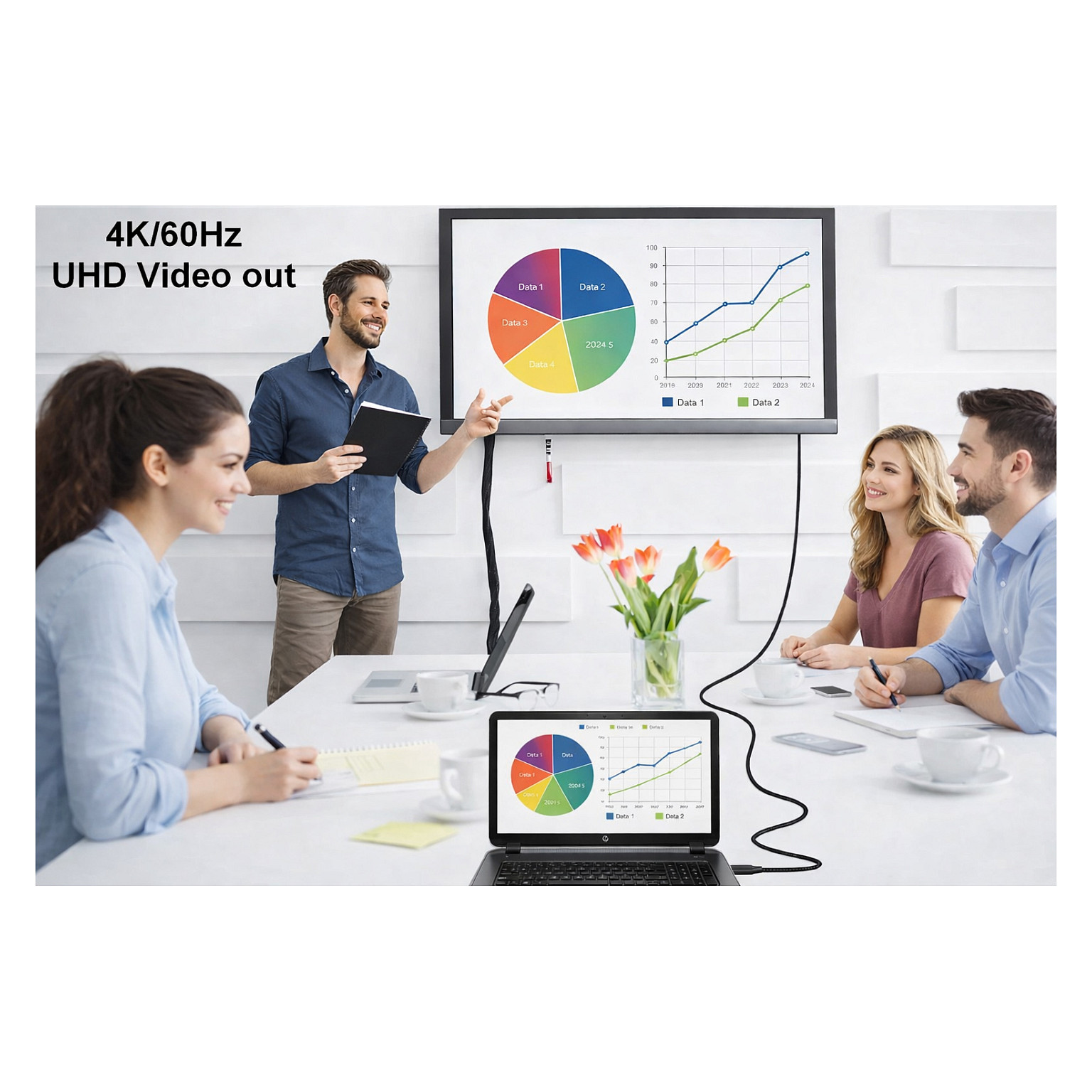 Equip Adapter USB-C->USB-C+HDMI PD100W 4K/ 60Hz 3.00m Alu.-5