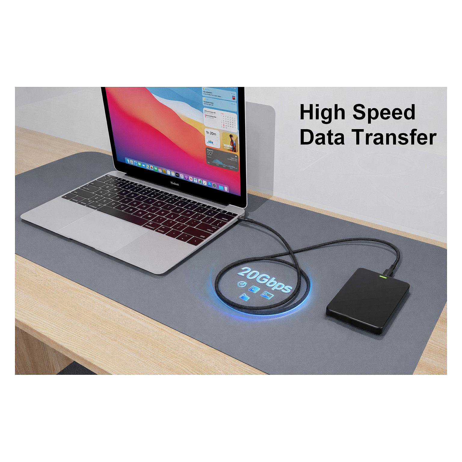 Equip Adapter USB-C->USB-C+HDMI PD100W 4K/ 60Hz 3.00m Alu.-6