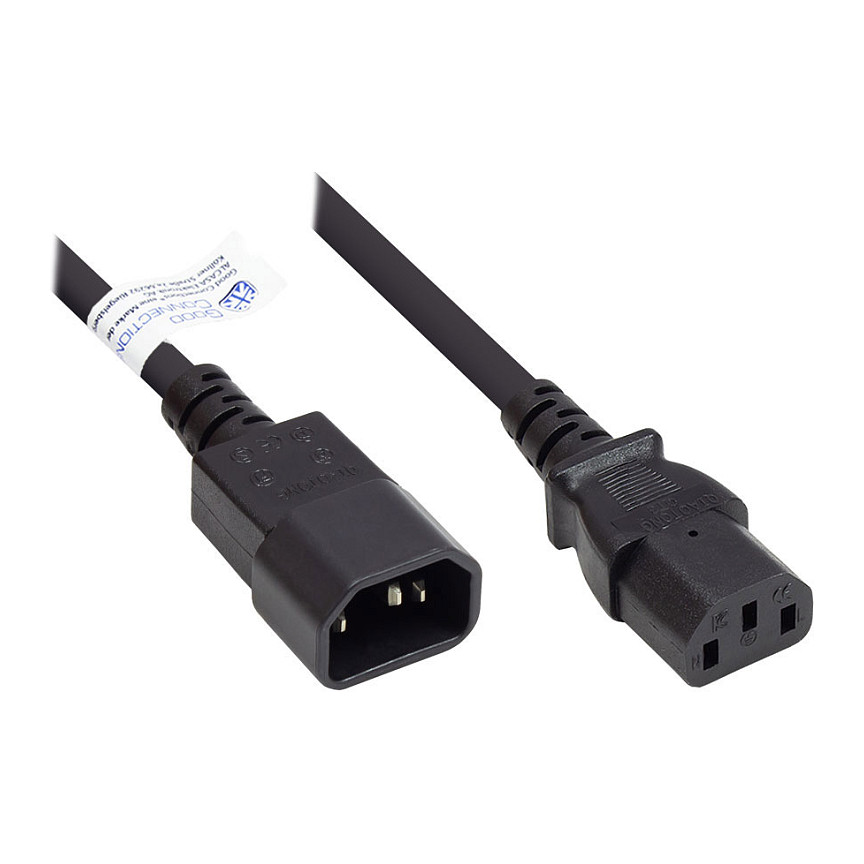 Good Connections KaltgerÃ¤teverlÃ¤ngerung an C13 schwarz 1m