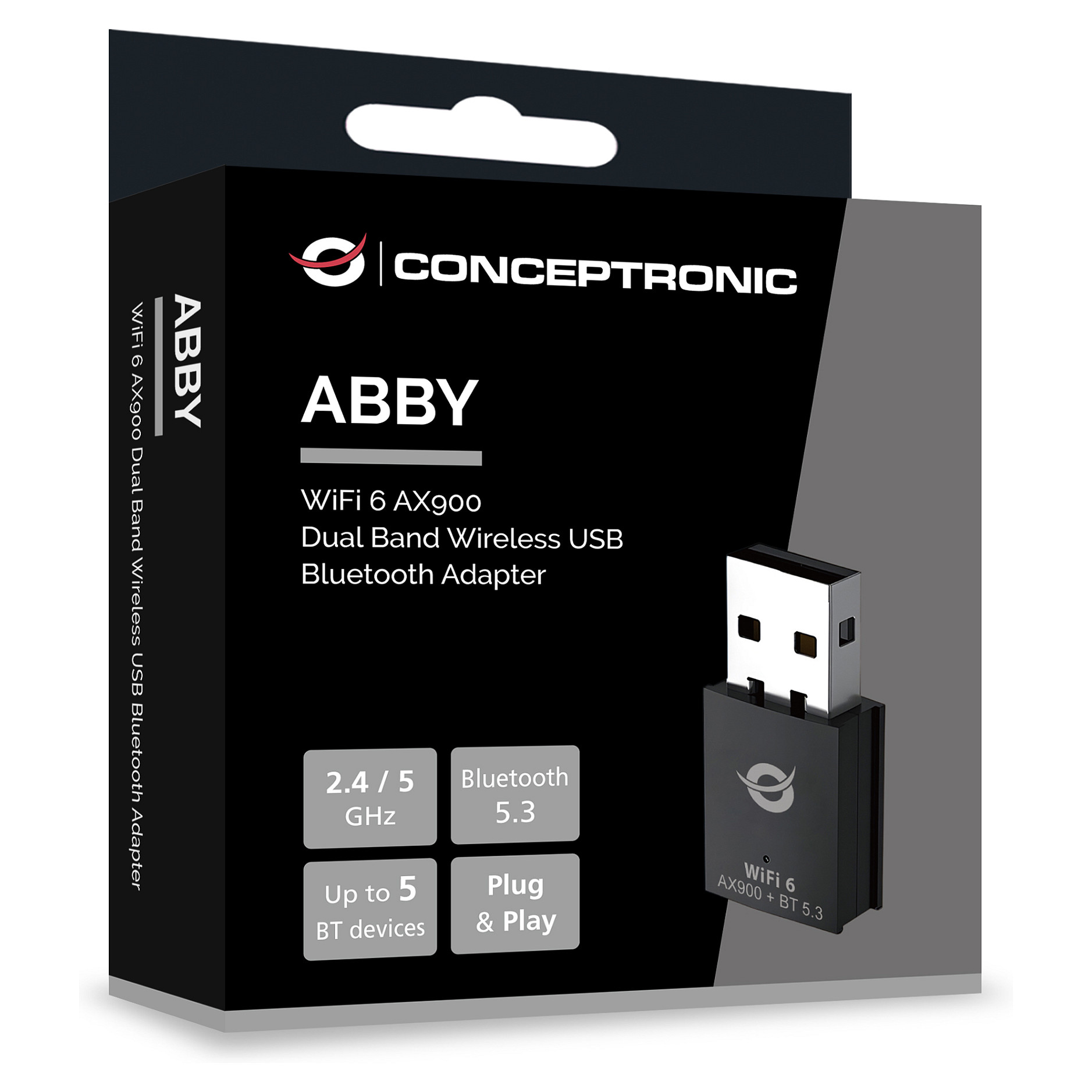CONCEPTRONIC Bluetooth5.3 Adapter USB AX900 Dualband Wifi 6-4
