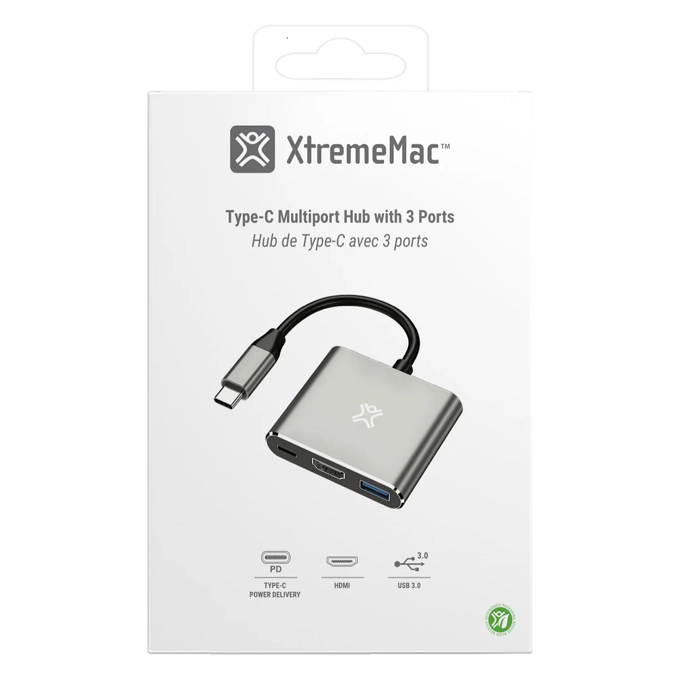 USB-C Hub XTREMEMAC Type-C 3-u-1 (HDMI, USB-A, USB-C PD)-1