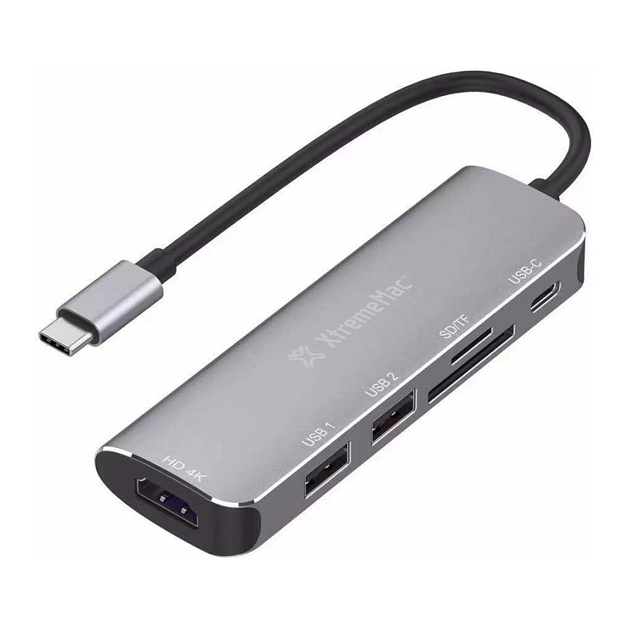 USB-C Hub XTREMEMAC Type-C Multiport 6-u-1 (HDMI 4K, PD 100W)