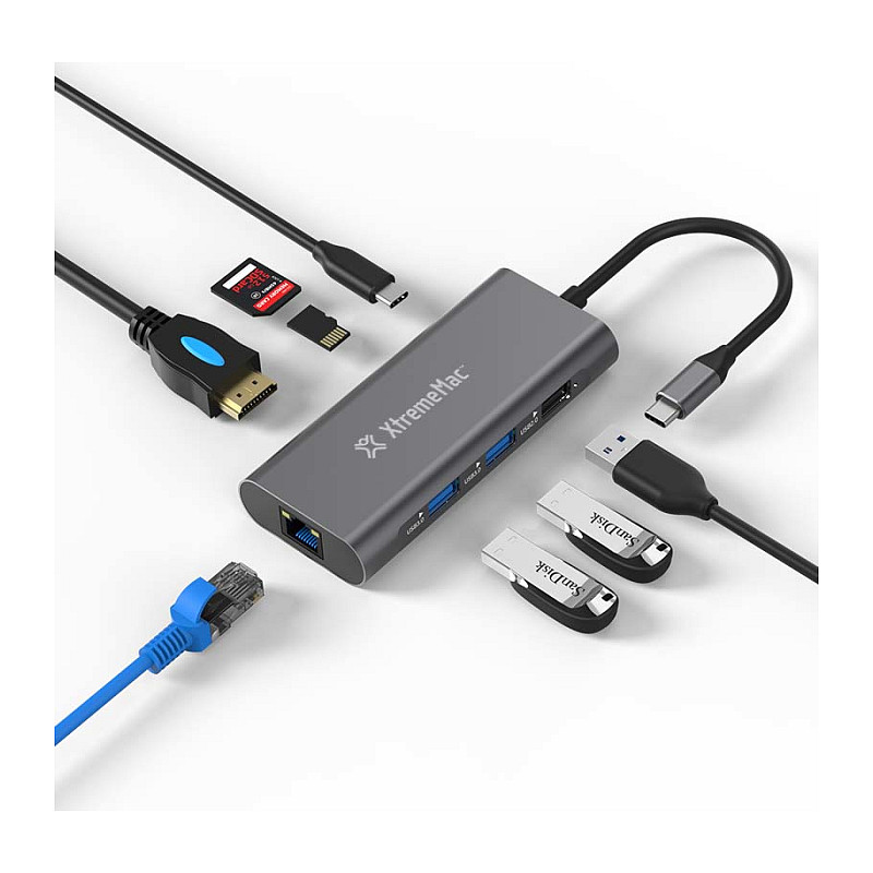 USB-C Hub XTREMEMAC 8-u-1 Multiport Adapter
