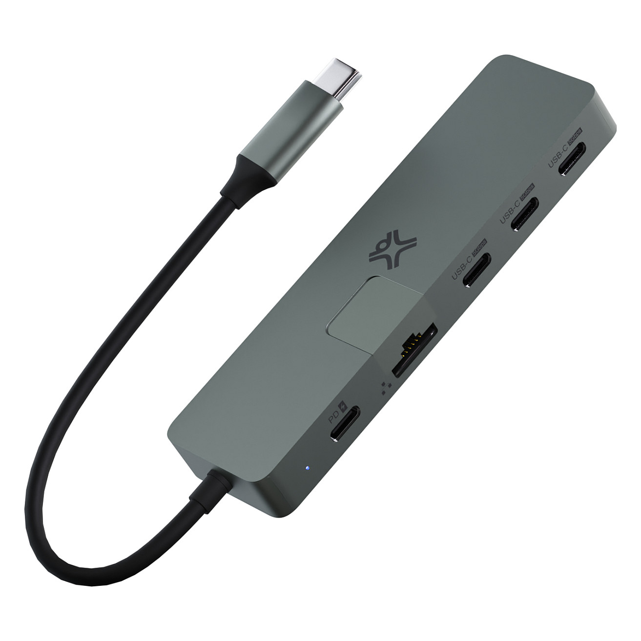 USB-C Hub XTREMEMAC Type-C Hub Max Pro 7-u-1 siva boja