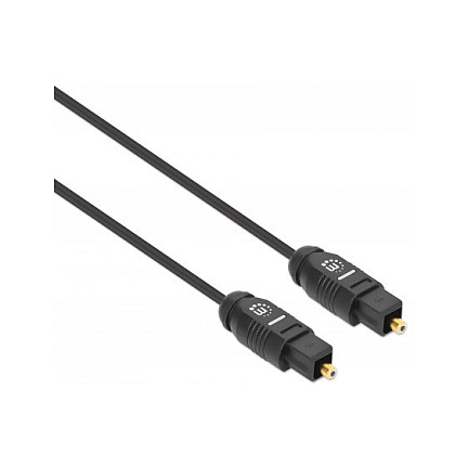 MANHATTAN Toslink Digitales Optisches Audiokabel 2 x Toslink S/PDIF-Stecker 5 m vergoldete Kontakte schwarz-1