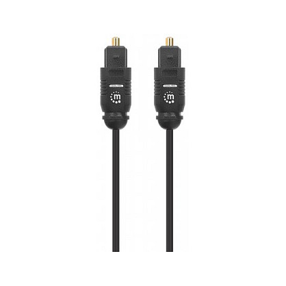 MANHATTAN Toslink Digitales Optisches Audiokabel 2 x Toslink S/PDIF-Stecker 5 m vergoldete Kontakte schwarz-2