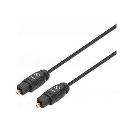 MANHATTAN Toslink Digitales Optisches Audiokabel 2 x Toslink S/PDIF-Stecker 1m vergoldete Kontakte schwarz-0