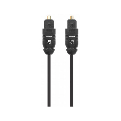 MANHATTAN Toslink Digitales Optisches Audiokabel 2 x Toslink S/PDIF-Stecker 1m vergoldete Kontakte schwarz-2