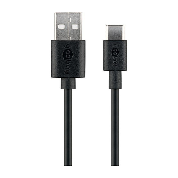 USB-C Lade- und Synchronisationskabel, 2 m, Schwarz - fÃ¼r GerÃ¤te mit USB-C Anschluss, Schwarz-1