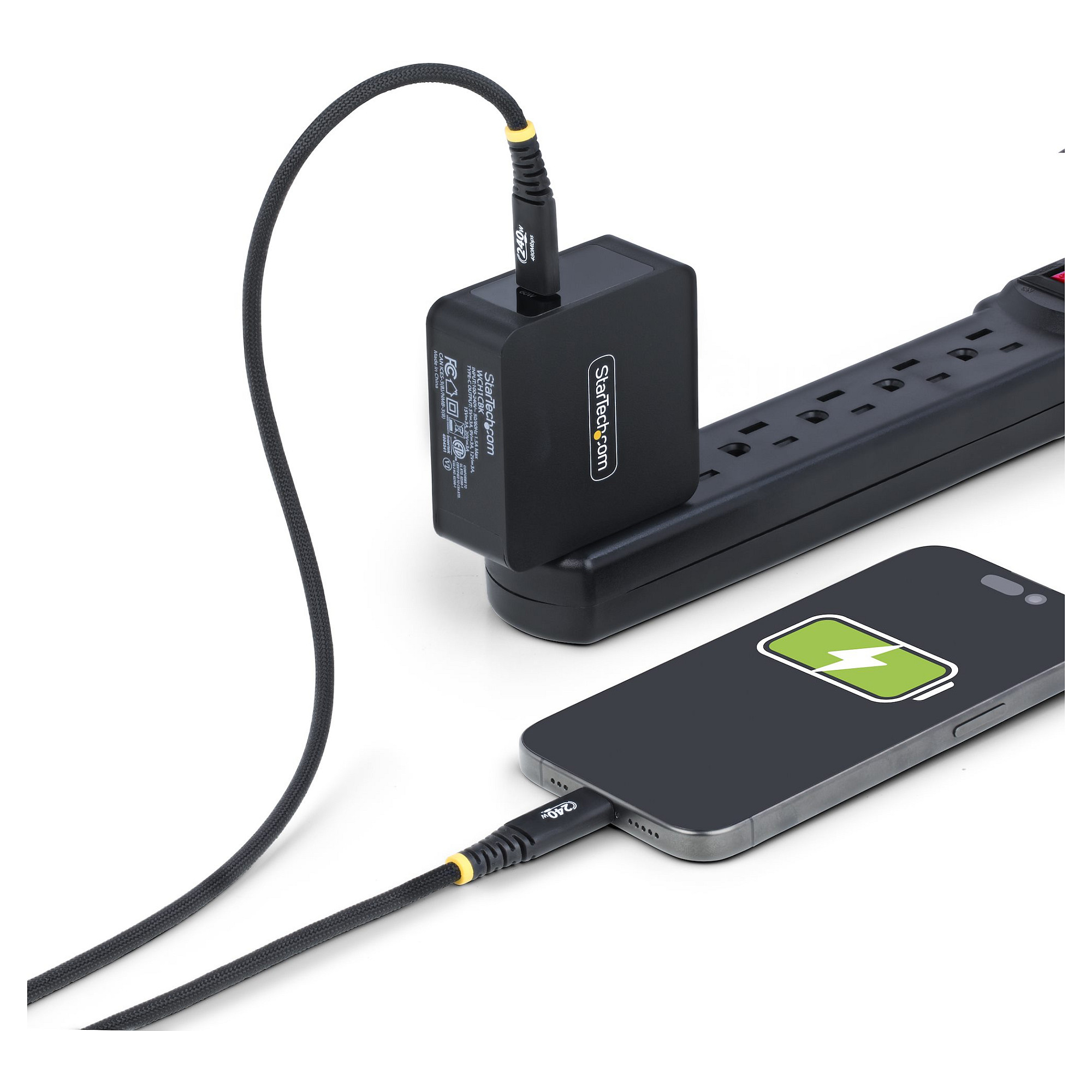 STARTECH.COM 2m USB-C-Ladekabel 240W 5A PD EPR Schnellladekabel Laptop-Ladekabel Nylon Geflochten USB-IF zertifiziert-6