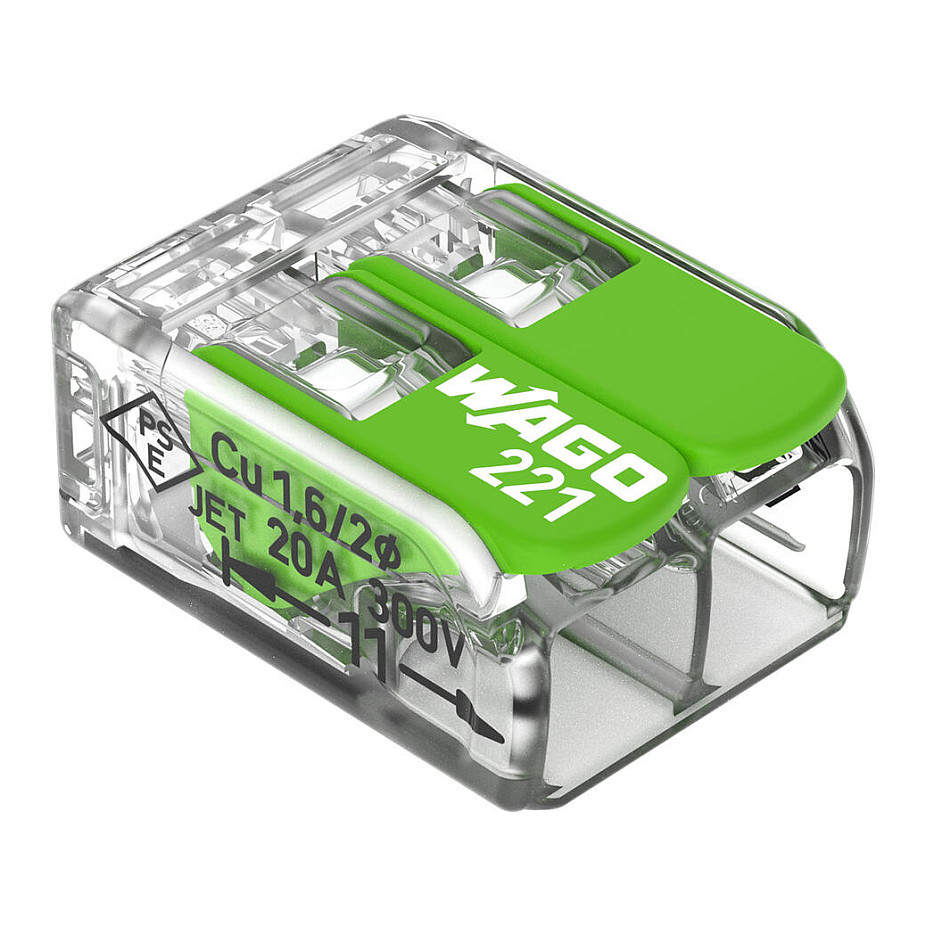 Wago Serie 221 - 2*4mm (100 StÃ¼ck) Green Range