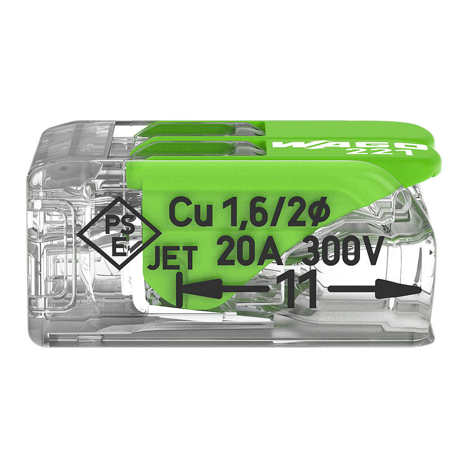 Wago Serie 221 - 2*4mm (100 StÃ¼ck) Green Range-1