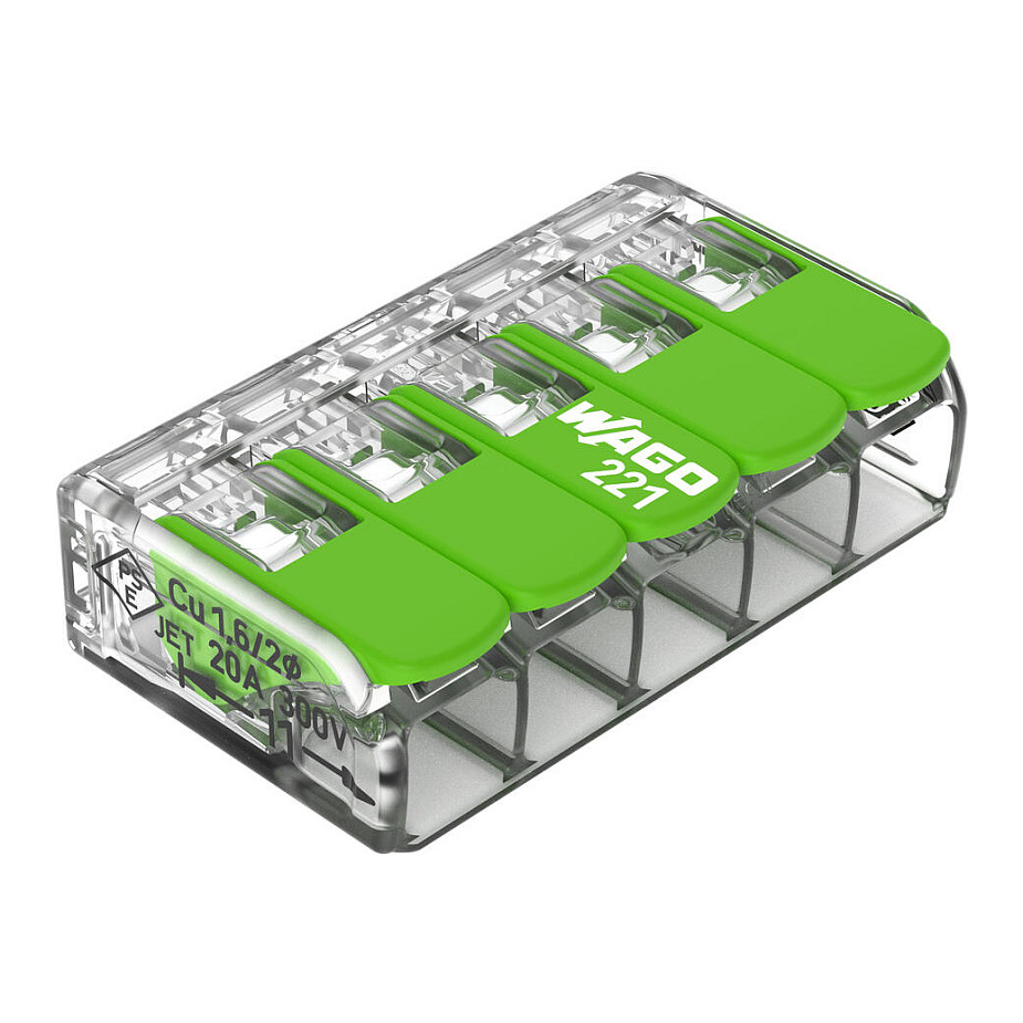 Wago Serie 221 - 5*4mm (25 StÃ¼ck) Green Range