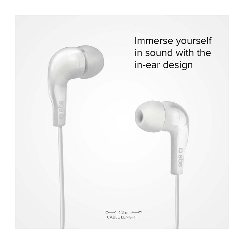 Slušalice SBS Mix 10 (3.5 mm, mikrofon, bijela)-1
