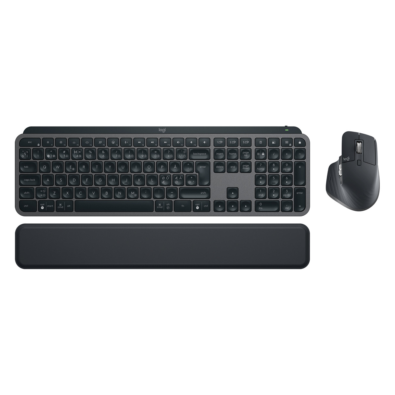 Komplet tipkovnica i miš LOGITECH MX Keys S Combo, bežični, Nordic layout, grafitna boja-0