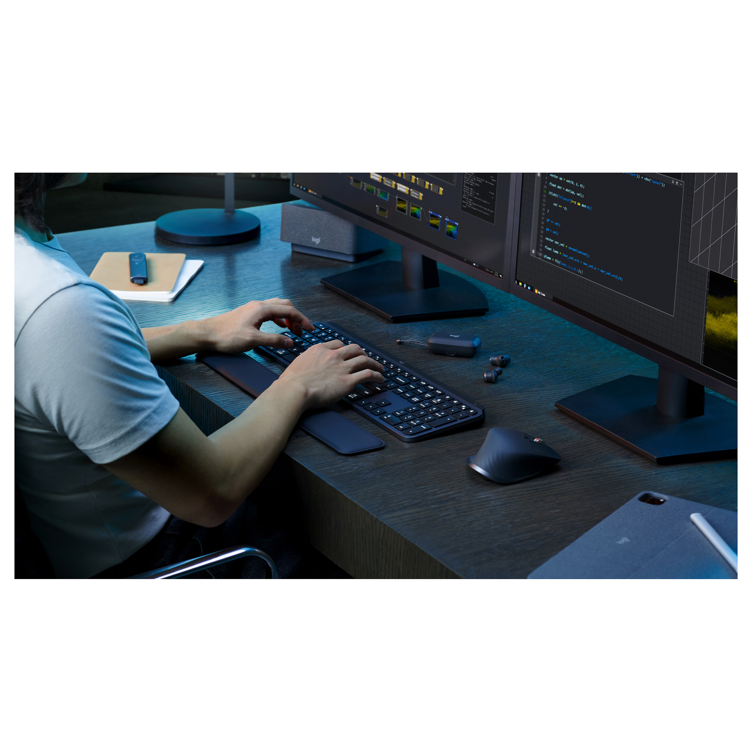 Komplet tipkovnica i miš LOGITECH MX Keys S Combo, bežični, Nordic layout, grafitna boja-4