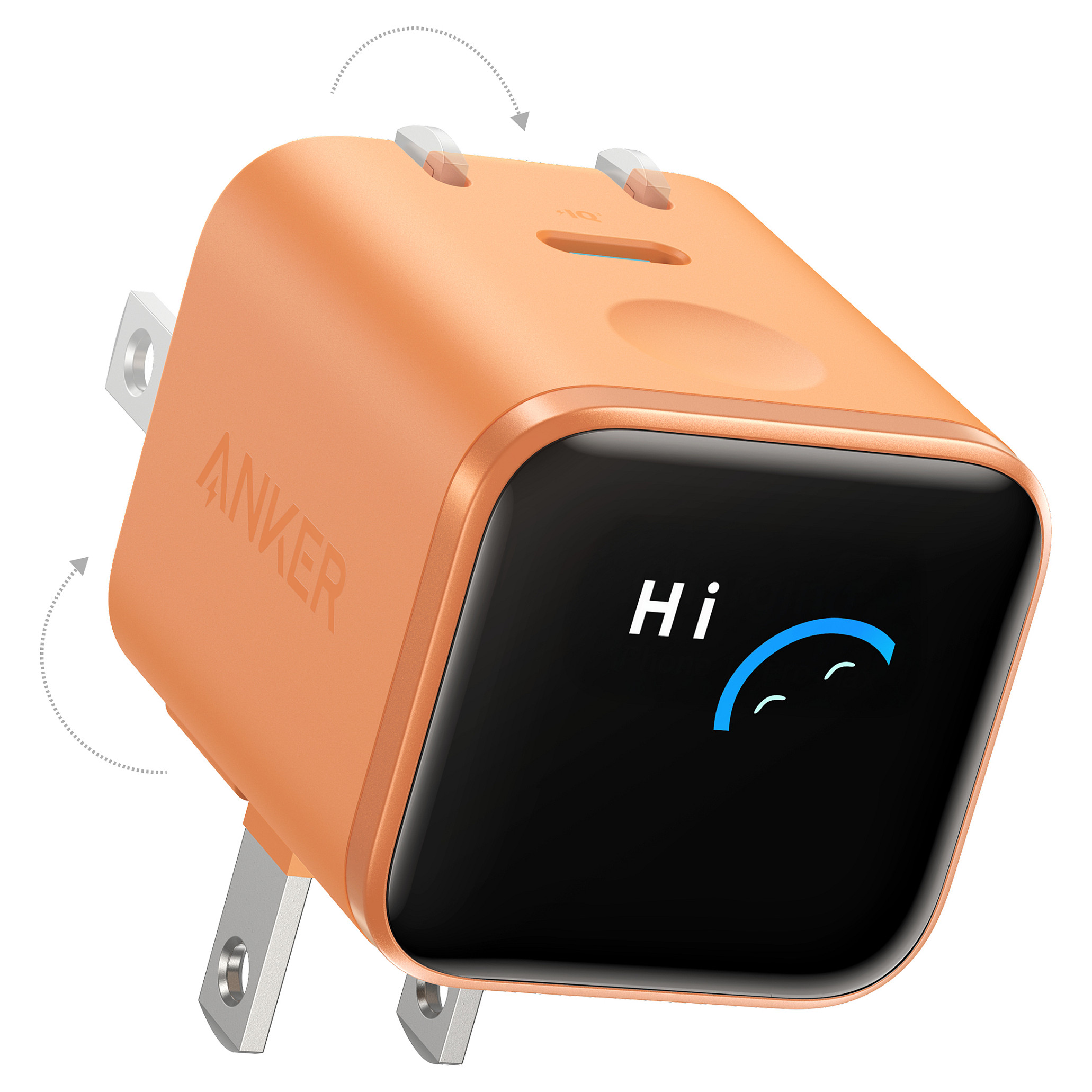 ANKER Nano Charger 45W GaN Ladegert 1x USB-C ActiveShield 5.0 Touchsensor iPhone Erkennung SmartDisplay orange-0