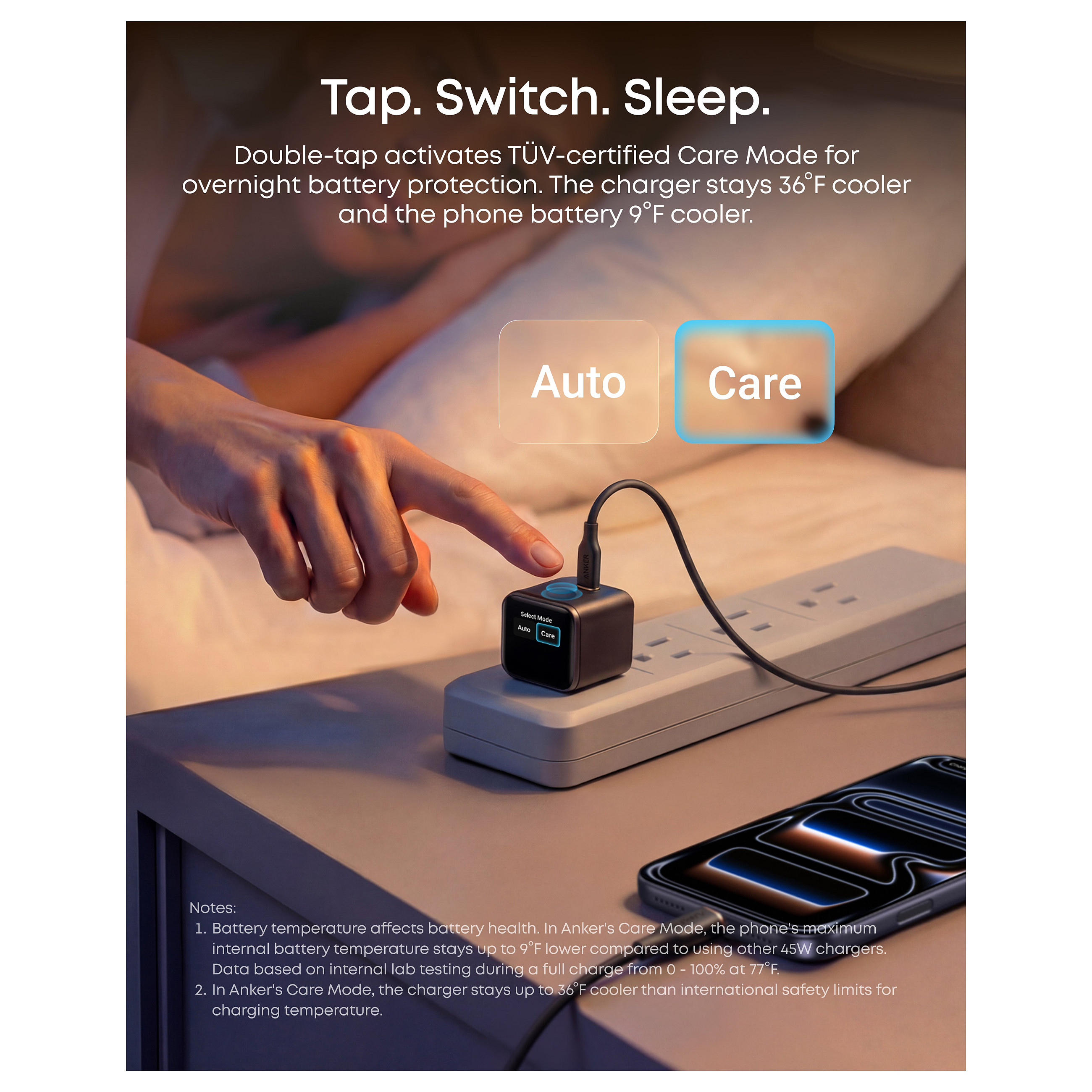 ANKER Nano Charger 45W GaN Ladegert 1x USB-C ActiveShield 5.0 Touchsensor iPhone Erkennung SmartDisplay orange-4
