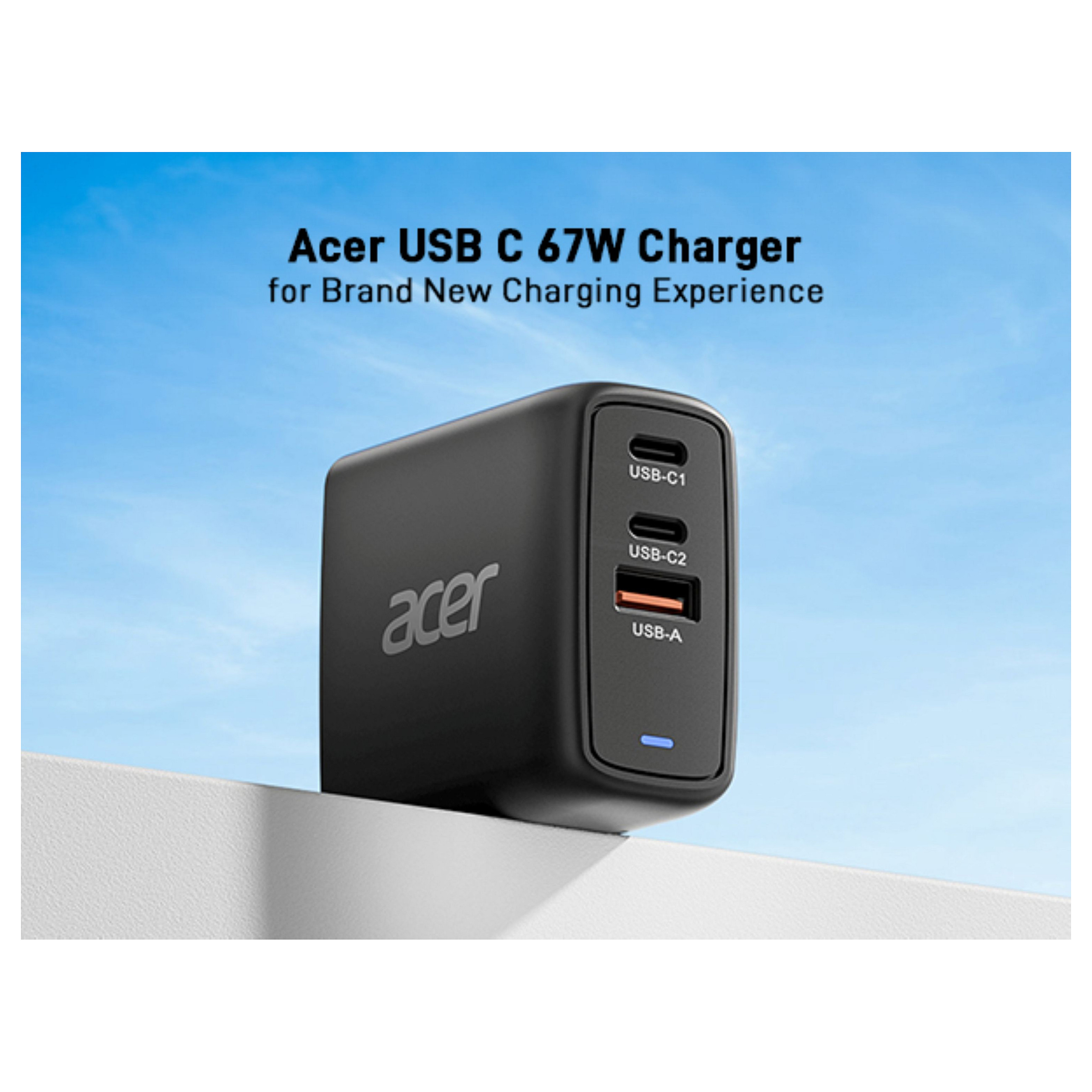 Punjač ACER 67W GaN 3-portni (2x USB-C, 1x USB-A)-1