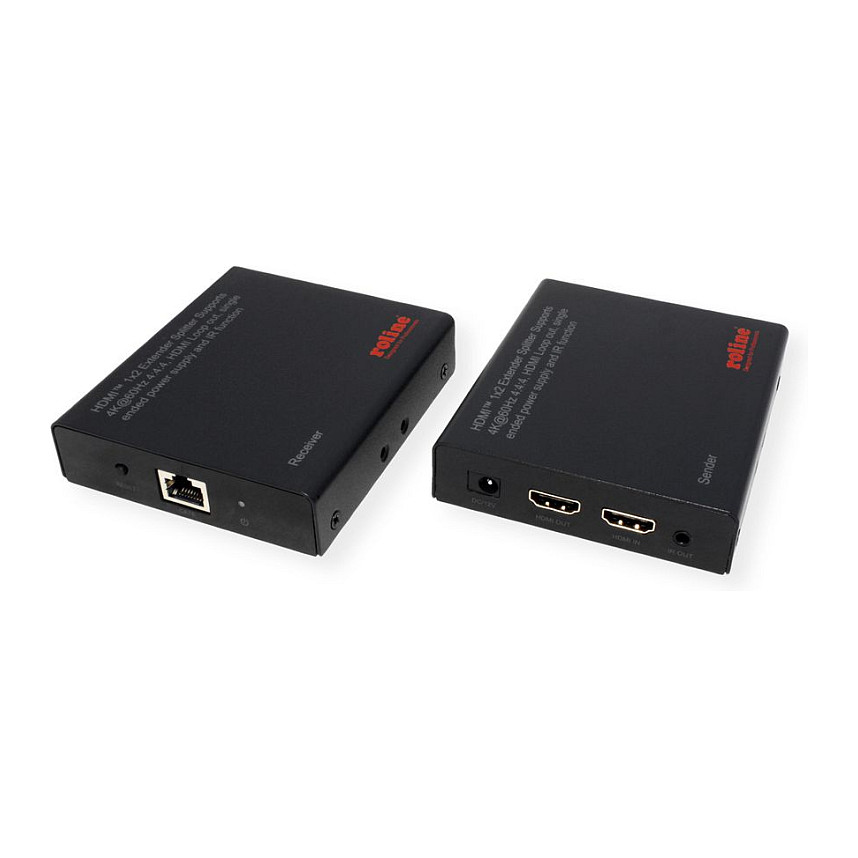 HDMI Extender i Splitter ROLINE 1x2 preko Cat.6A (4K@60Hz, 70m)-1