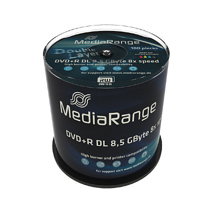 MEDIARANGE DVD+R DL 8.5GB 8x Inkjet Printable mediji (100 komada)-0