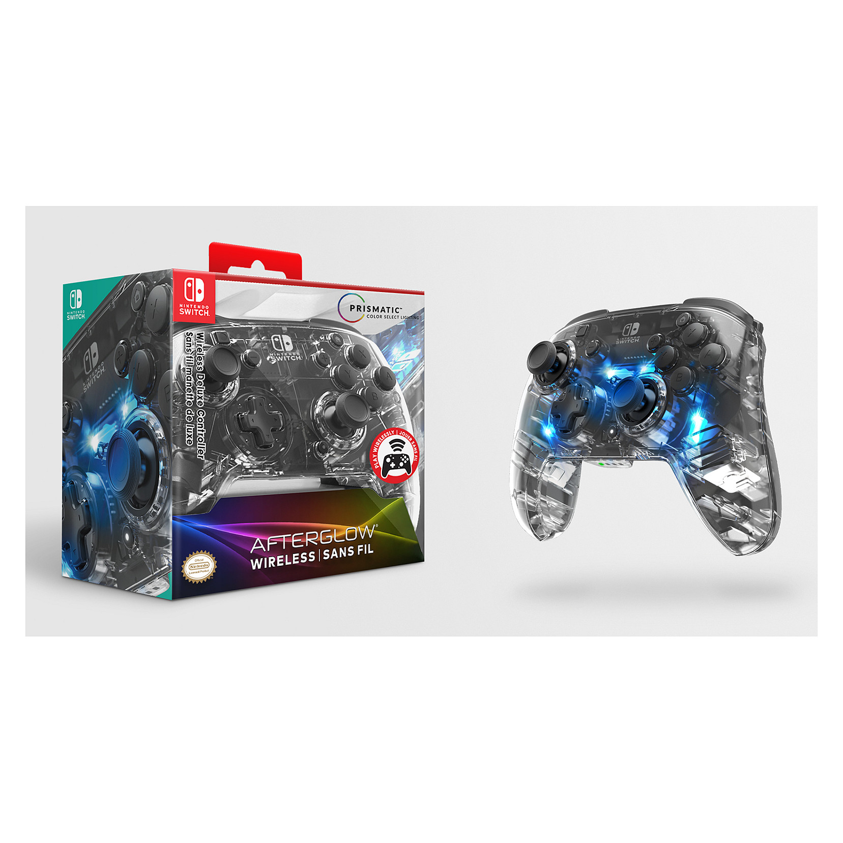 Bežični kontroler PDP Gaming Afterglow Wireless Deluxe za Nintendo Switch (prozirni)-7