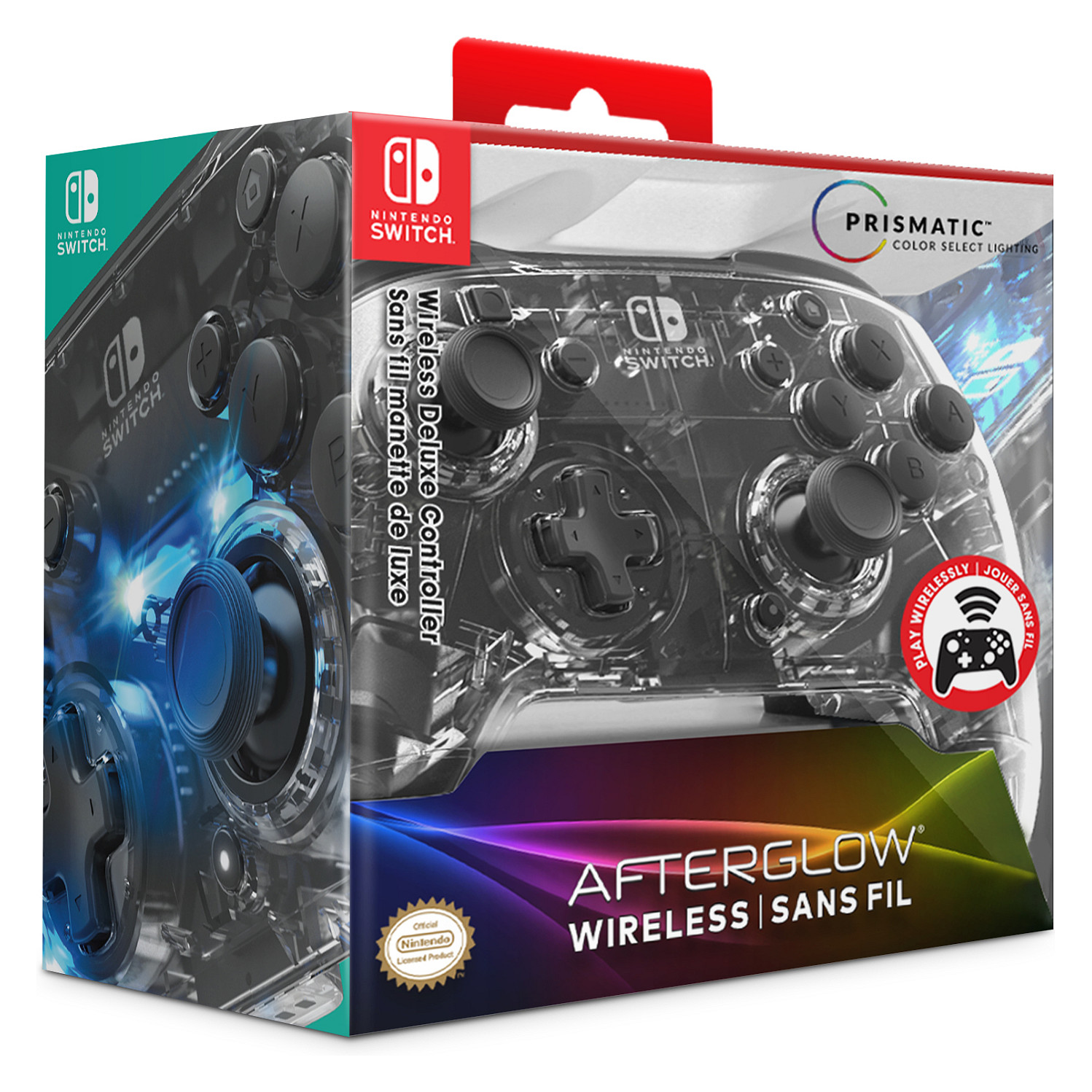 Bežični kontroler PDP Gaming Afterglow Wireless Deluxe za Nintendo Switch (prozirni)-8