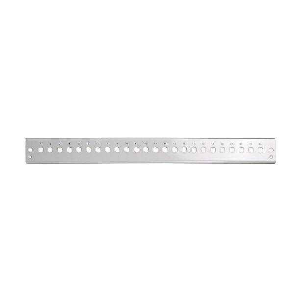Prednja ploča EFB ELEKTRONIK za 19" kućište 1U 24x ST/FC (D-hole), siva boja-1