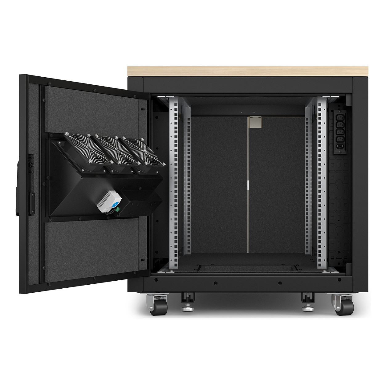 Zvučno izolirani serverski ormar APC NetShelter CX 12U (19", Svijetli Hrast)-2