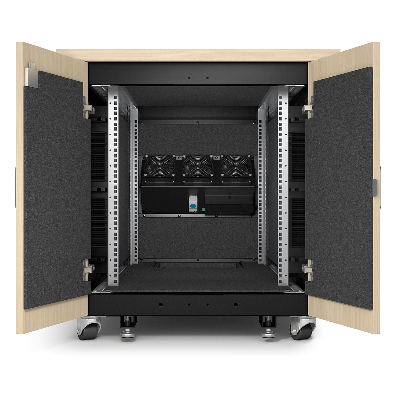 Zvučno izolirani serverski ormar APC NetShelter CX 12U (19", Svijetli Hrast)-4