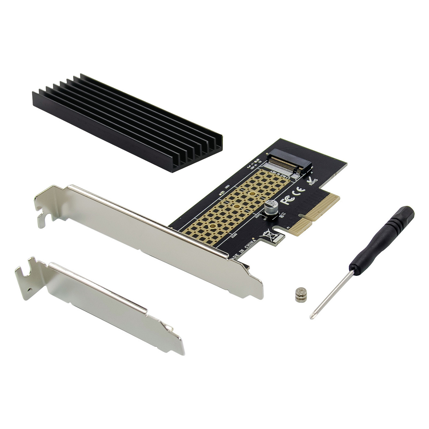CONCEPTRONIC M.2 4xPCIe3.0 Card M.2 NVMe +KÃ¼hlkÃ¶rper-1
