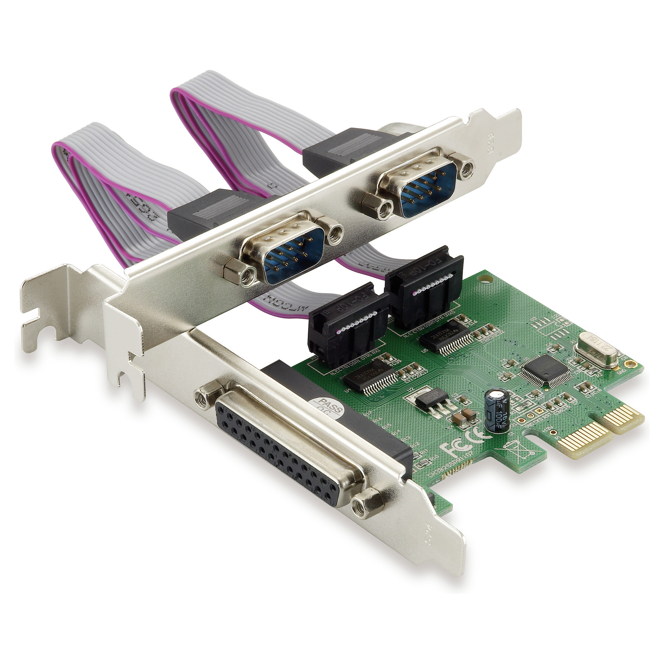 CONCEPTRONIC PCIe1x Card 2xRS232-Seri./1xParal. 2.5Gbps-0