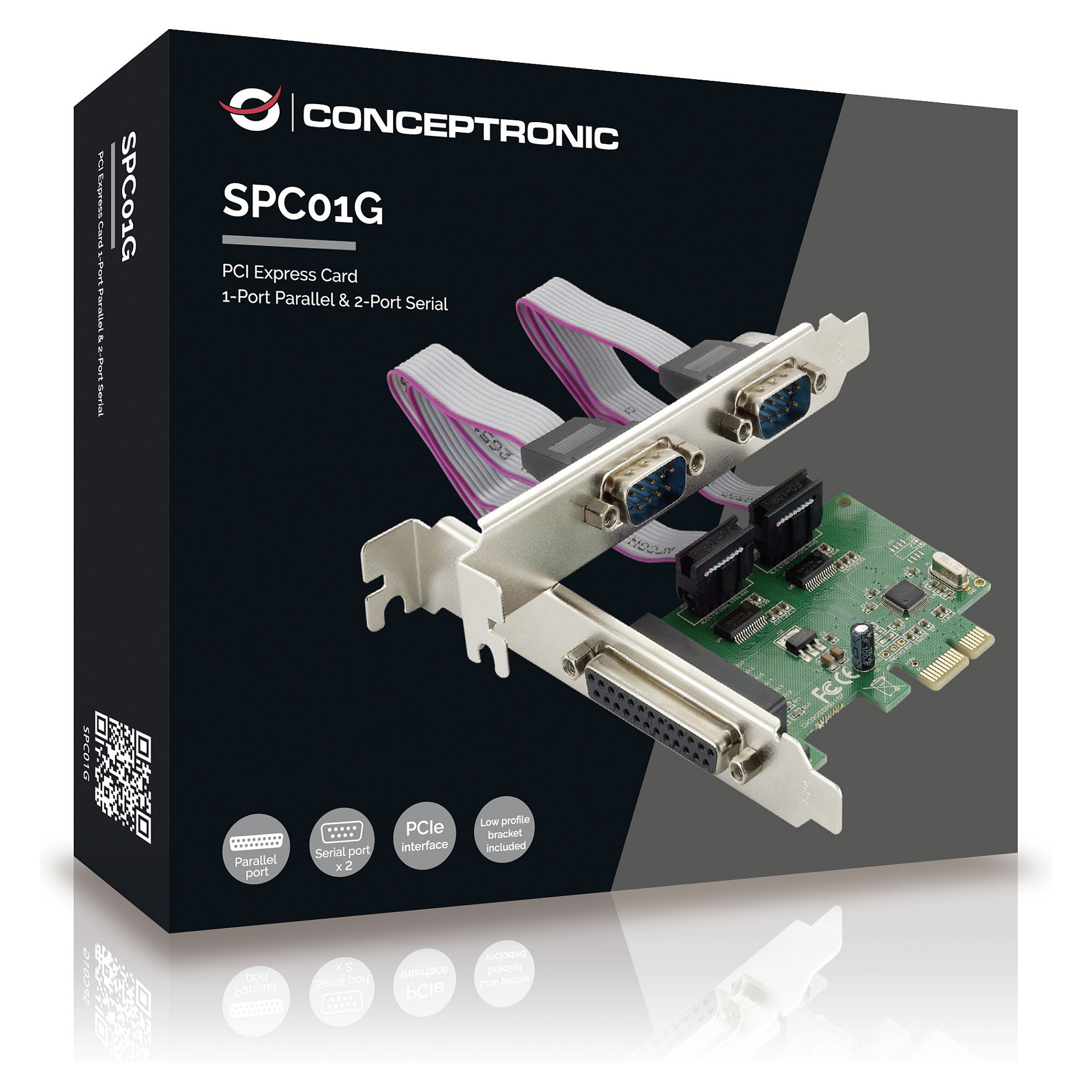 CONCEPTRONIC PCIe1x Card 2xRS232-Seri./1xParal. 2.5Gbps-2