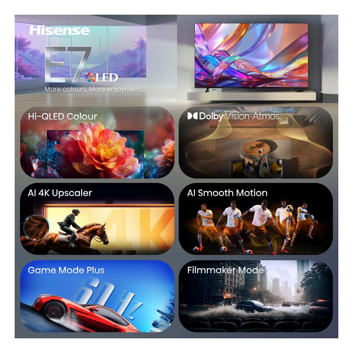 TV HISENSE 75E7S 75" (QLED, 190 cm, 4K UHD, VIDAA, HDR, DVB-T2/C/S2, crna boja)-2