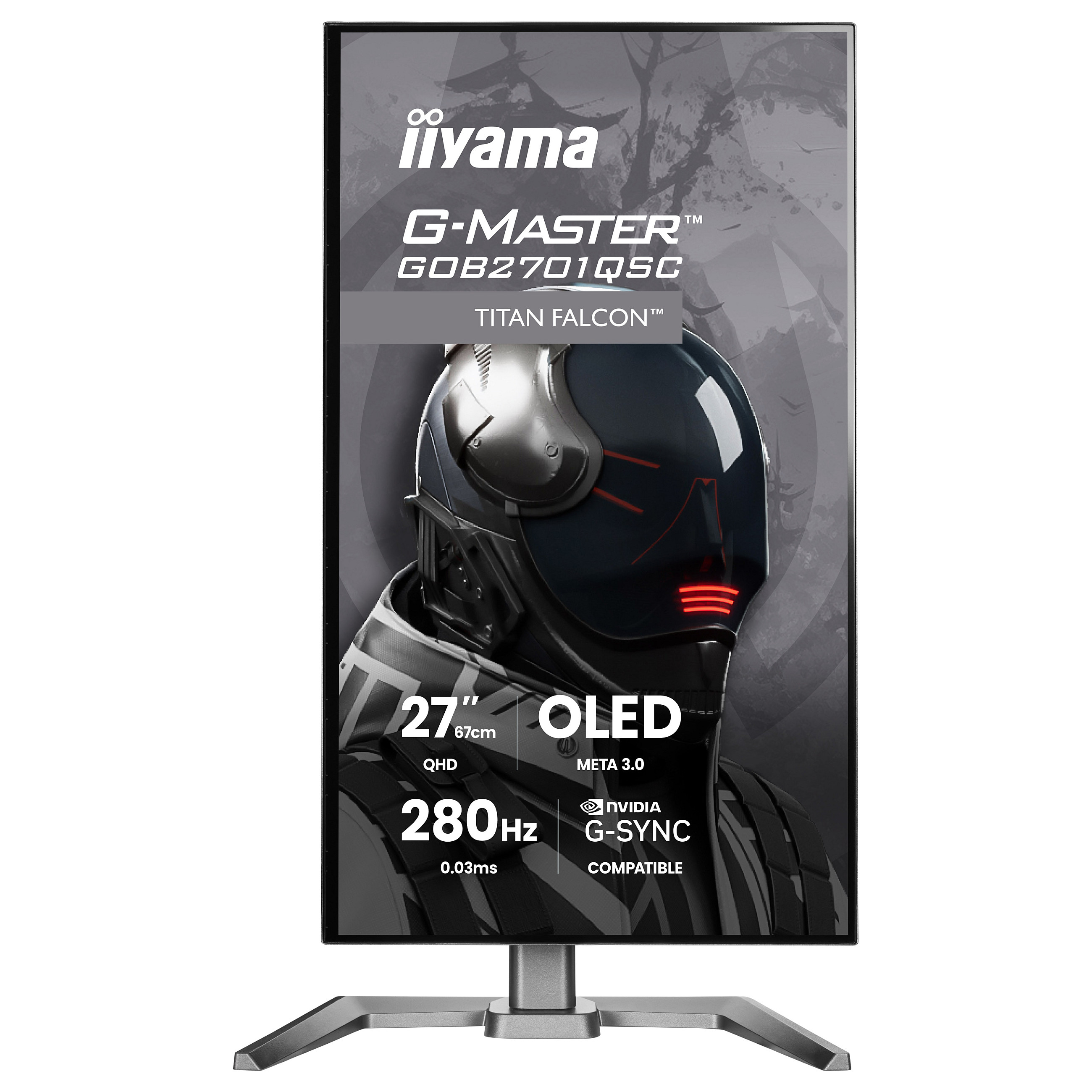 Monitor IIYAMA G-Master GOB2701QSC-B1 27" (OLED, QHD, 280Hz, 0.03ms, G-Sync kompatibilan, crna boja)-1