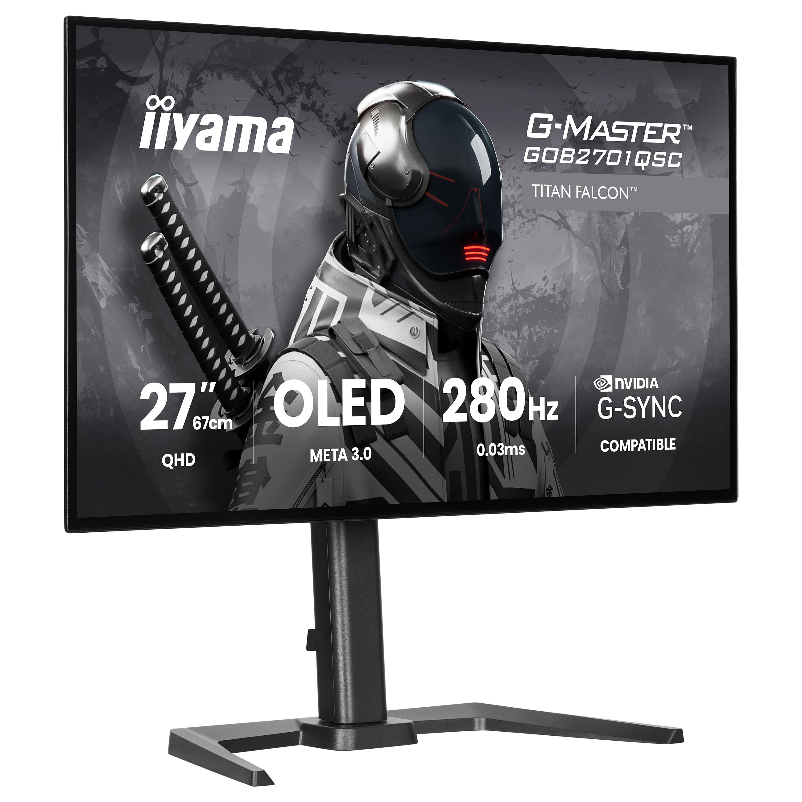 Monitor IIYAMA G-Master GOB2701QSC-B1 27" (OLED, QHD, 280Hz, 0.03ms, G-Sync kompatibilan, crna boja)-2