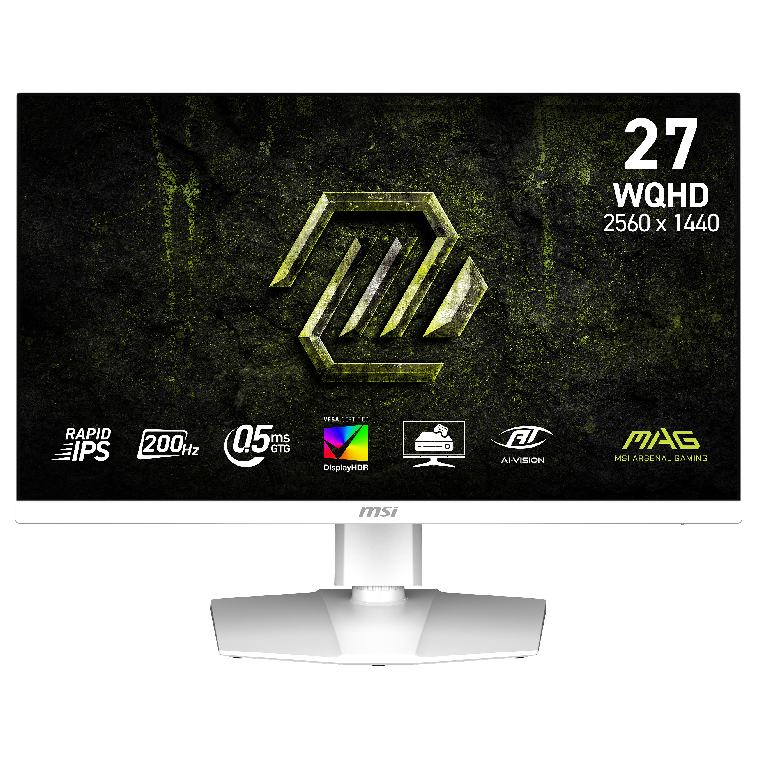 Monitor MSI MAG 274QRFW E20 27" (Rapid IPS, WQHD, 200Hz, 0.5ms, DisplayHDR 400, bijela boja)-2