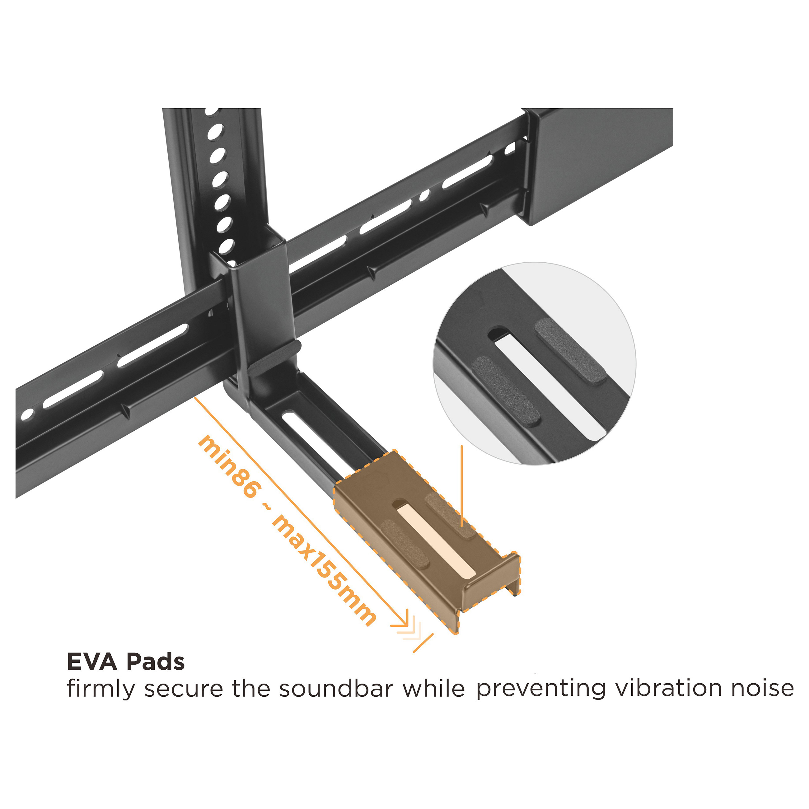 Equip Uni. Soundbar-Wandhalt. 800x400mm 15Kg schwarz lite Retail-6
