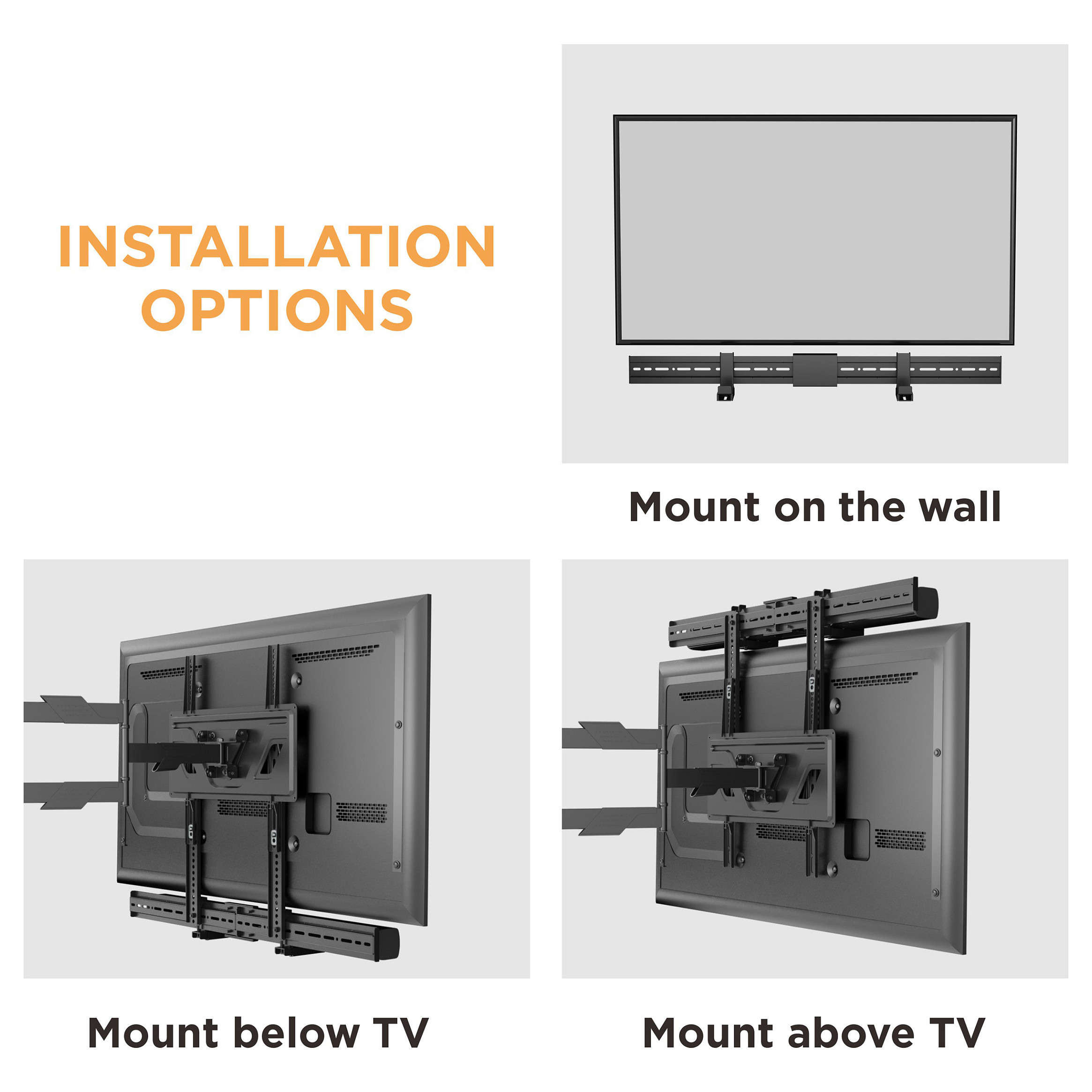 Equip Uni. Soundbar-Wandhalt. 800x400mm 15Kg schwarz lite Retail-7
