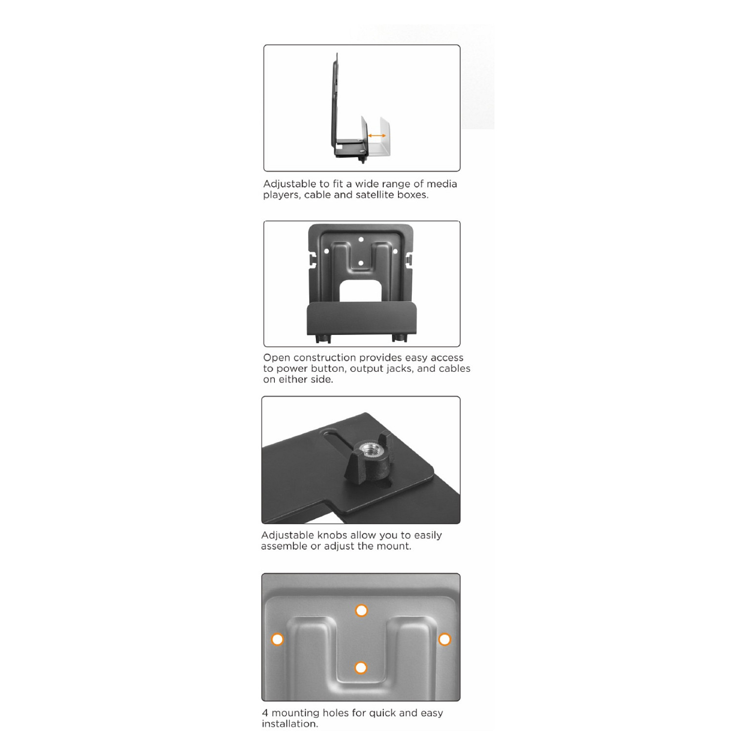 Equip Uni. Media Player-Wandhalt. 25x39mm 1Kg schwarz lite Retail-14