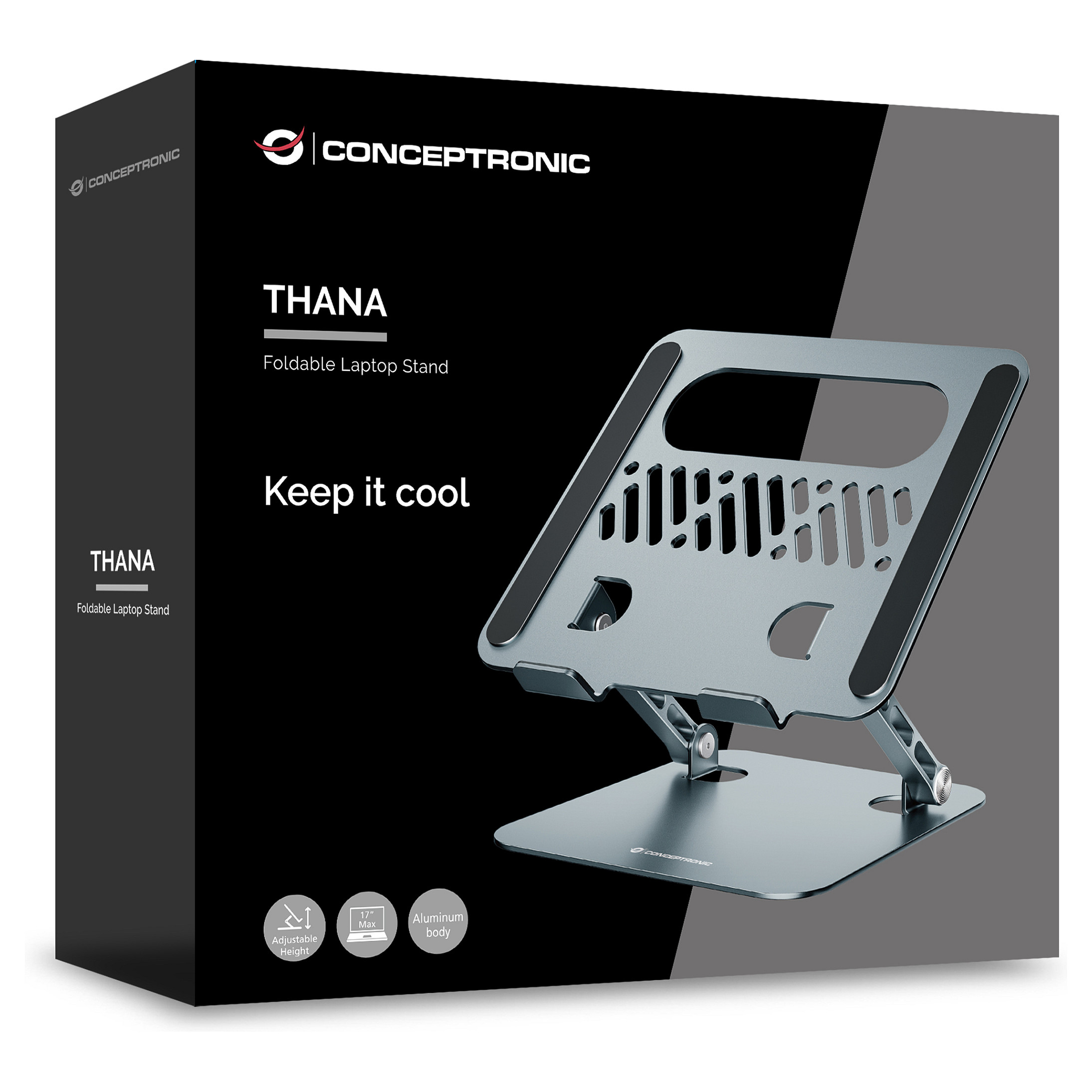 CONCEPTRONIC Laptop Halterung Faltbar/hÃ¶henverst./17" grau-5