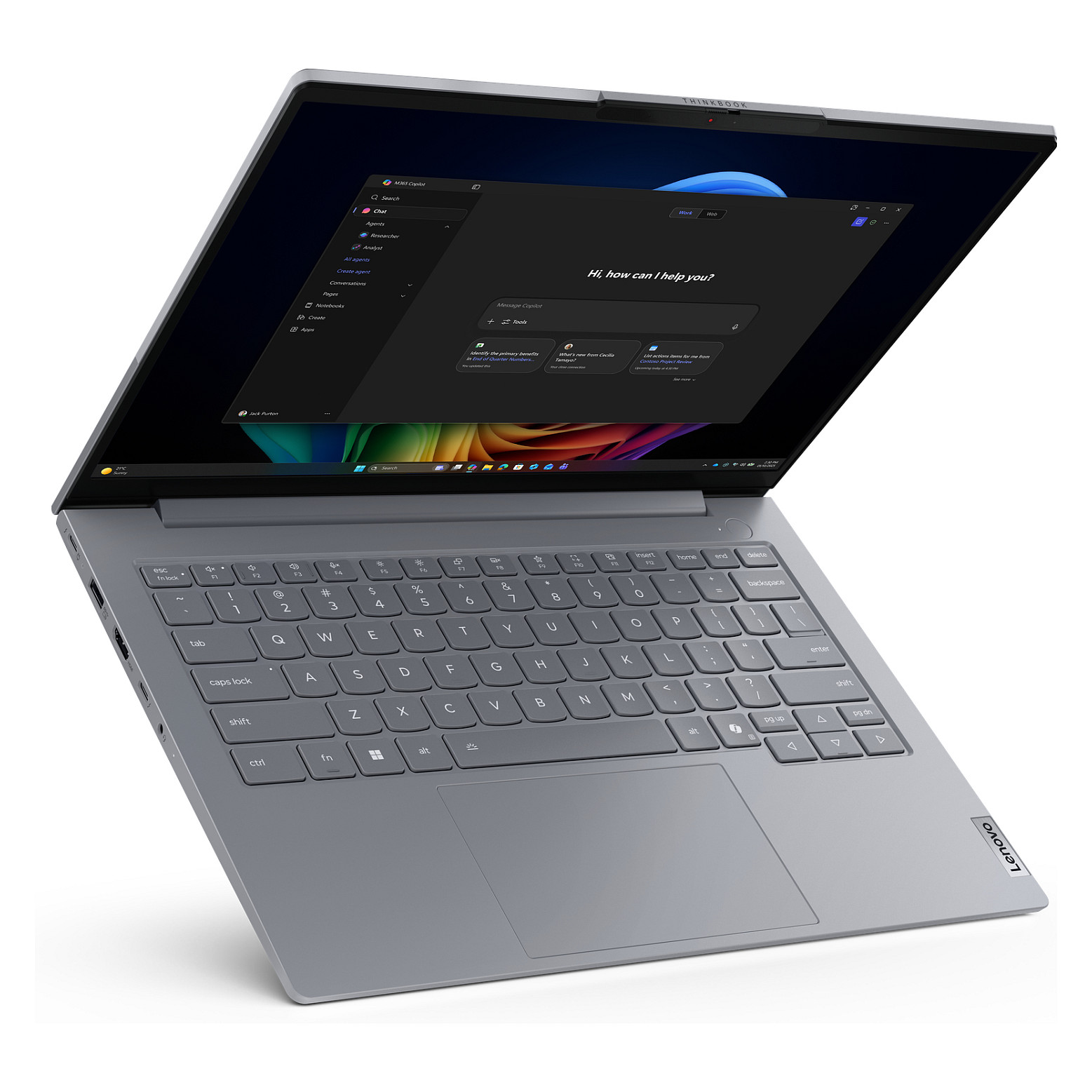 Laptop LENOVO ThinkBook 14 G9 IPL (14", IPS, WUXGA, Intel Core Ultra 7 355, 32GB RAM, 512GB SSD, Intel Graphics, Windows 11 Pro, DE tipkovnica, Arctic Grey)-12