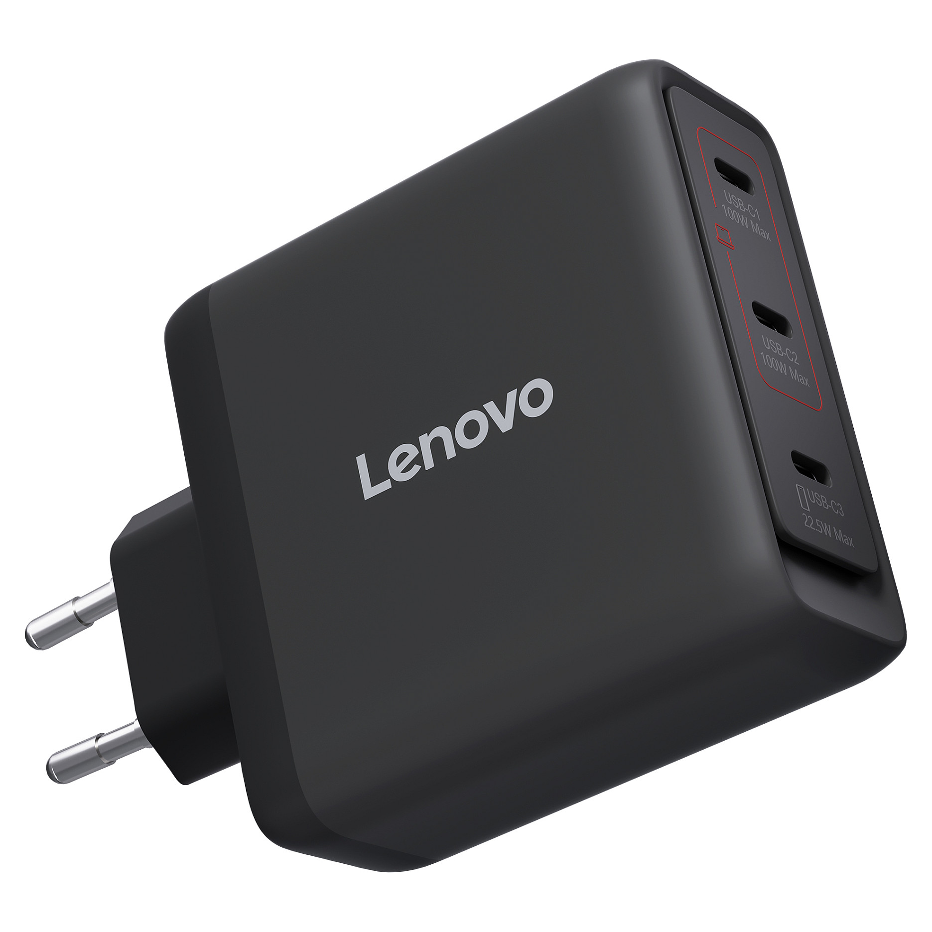 N Lenovo Multi-Port USB-C 100W GaN-LadegerÃ¤t/ Netzteil Schwarz inkl. USB-C Kabel (1,8m)-3
