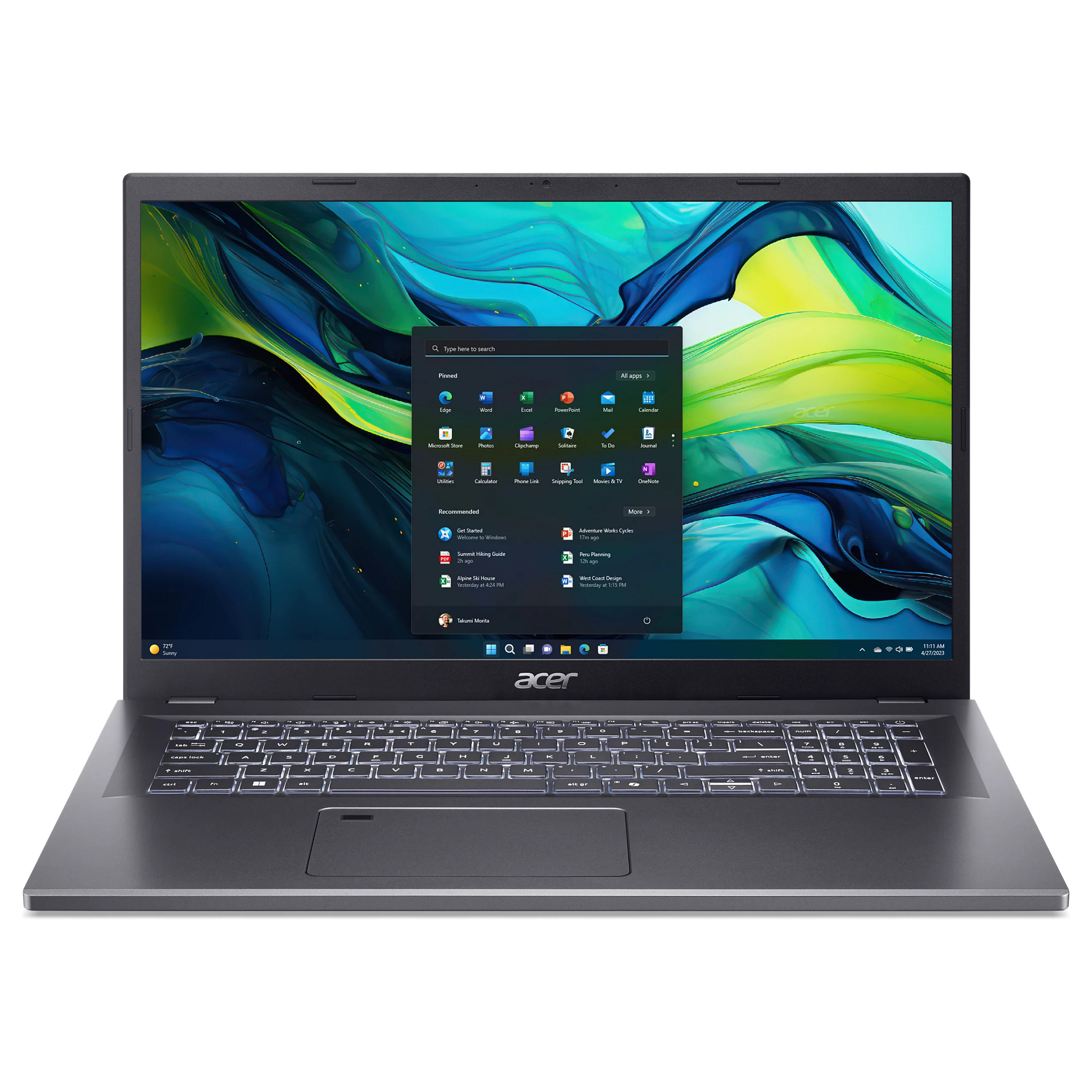 Laptop ACER Aspire 17 A17-51M-52D4 (17.3", FHD, Intel Core 5 120U, 16GB, 512GB SSD, Intel Graphics, Windows 11 Home, Non-HR tipkovnica, Siva)-0
