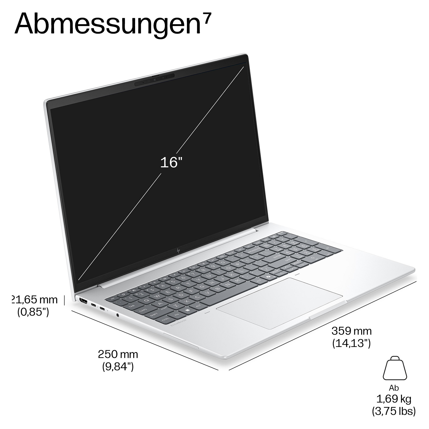 Laptop HP EliteBook 8 G2i 16 (16", IPS, WUXGA, Intel Core Ultra 5 325, 16GB, 512GB SSD, Intel Graphics, Windows 11 Pro, DE tipkovnica, Glacier Silver)-3